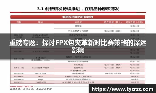 重磅专题：探讨FPX包夹革新对比赛策略的深远影响